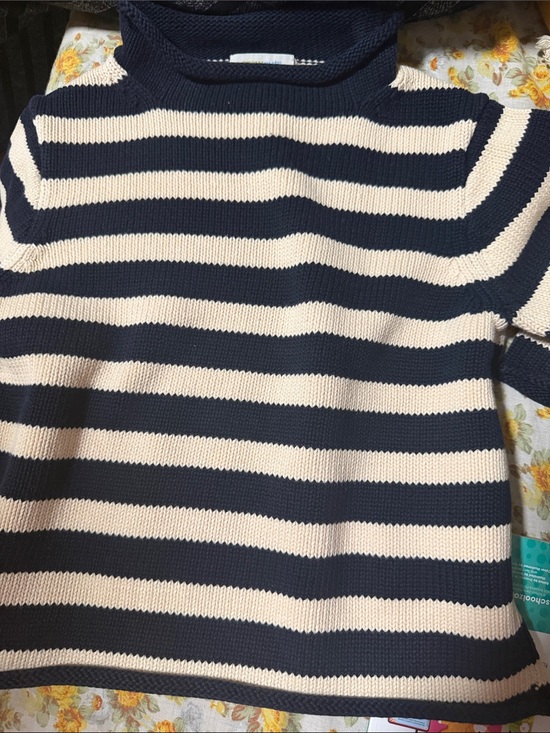 Crewcuts Sweaters - Crewcuts Navy and Cream Striped Crewneck Sweater